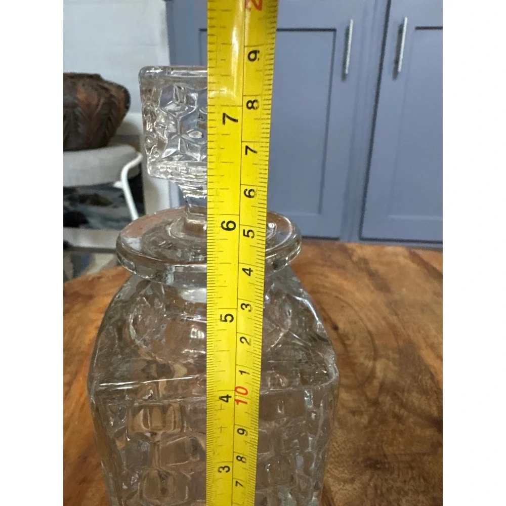 Fostoria Whiskey Decanter Honeycomb Pattern Square Bottle with Stopper